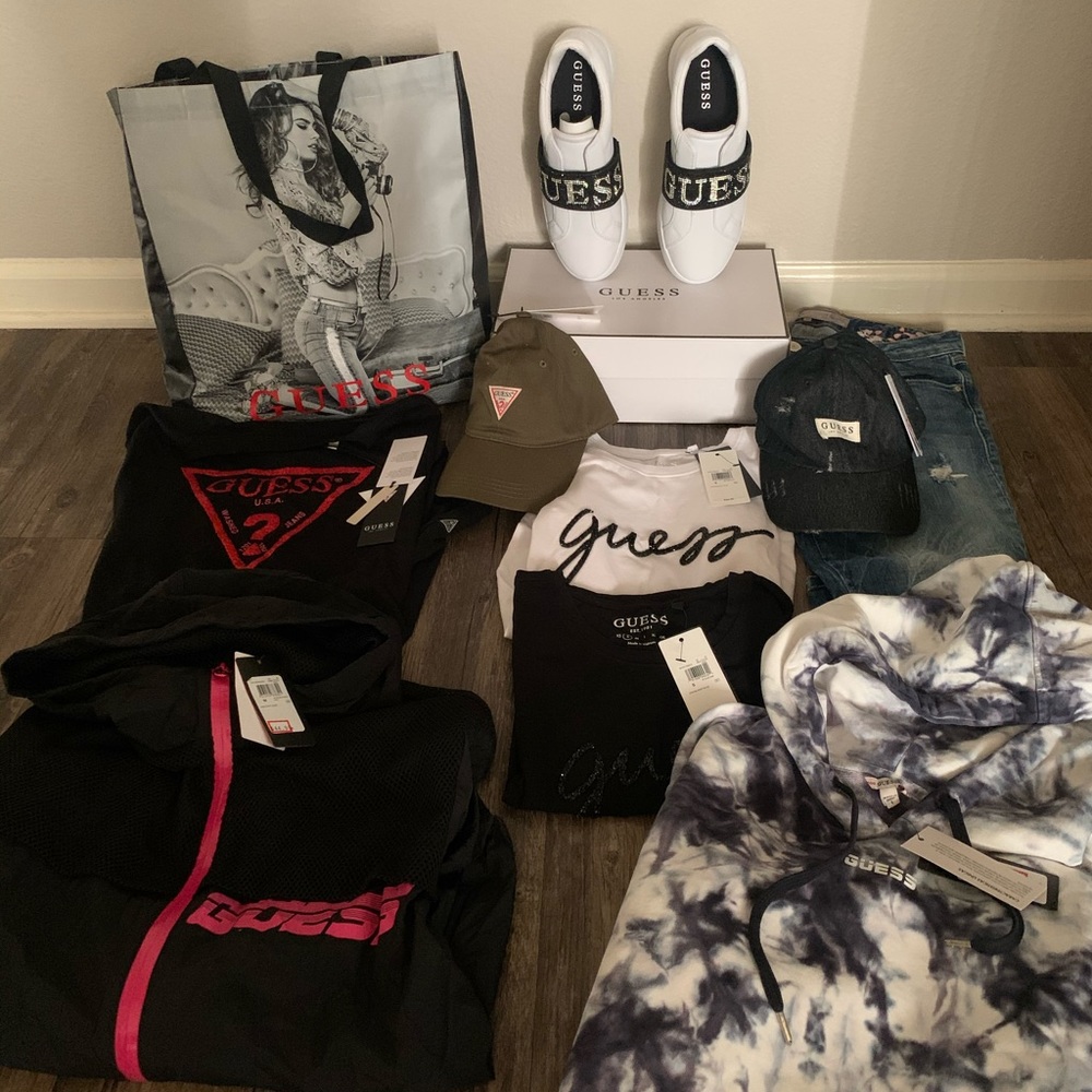 Guess BUNDLE hoodie windbreaker sneakers jeans hats tshirts